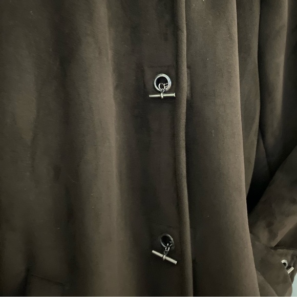 Vintage Donny Brook Suede Feel w/ Faux Fur Trim & Lining Woman’s Winter Coat 1X - Picture 10 of 11